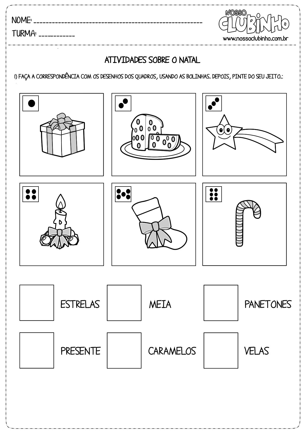 Atividades de matemática: Natal II