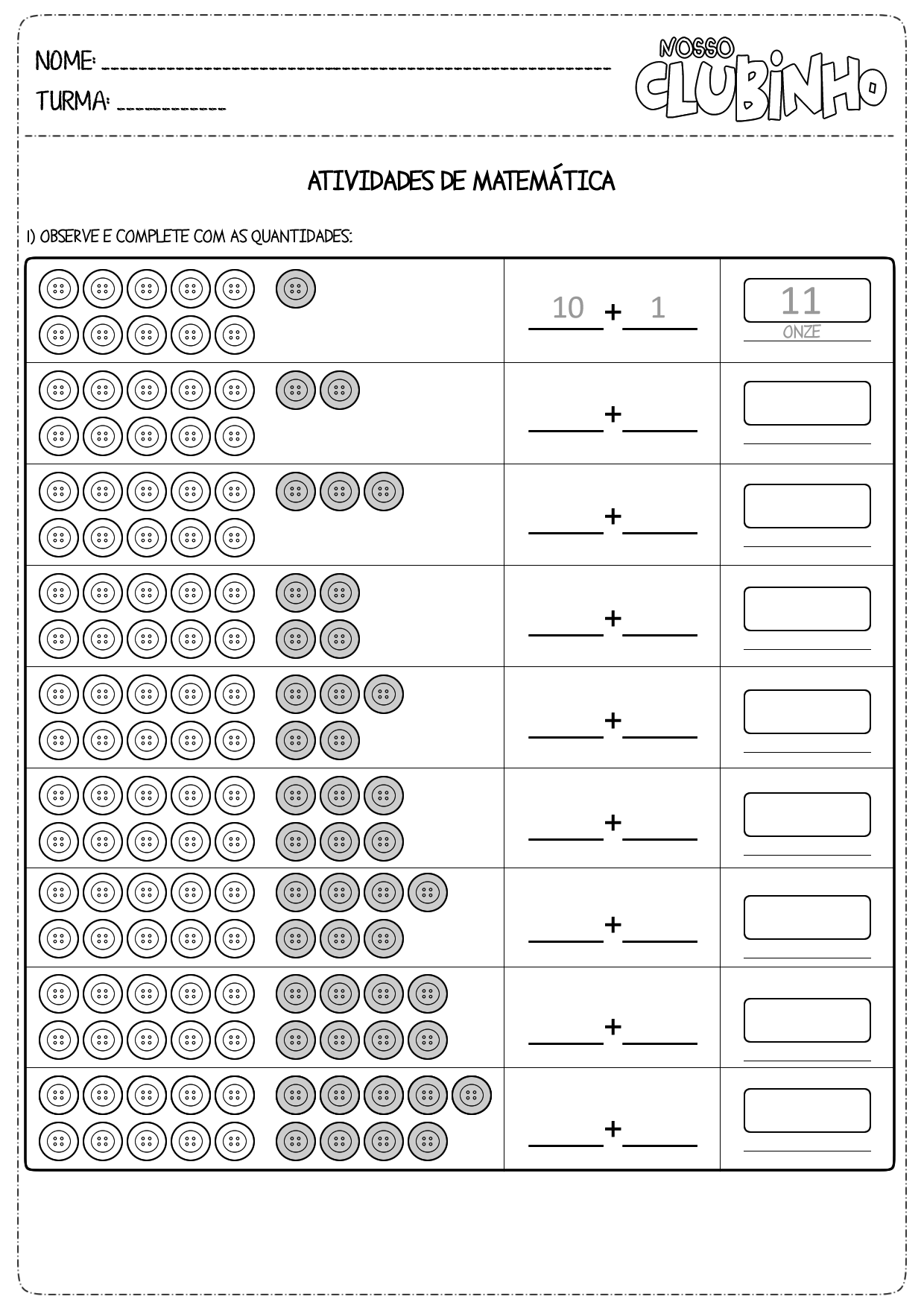 Jogos de Matemática - Nosso Clubinho