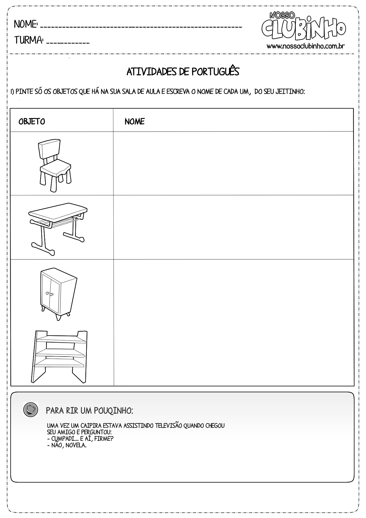 Desenhos para Colorir - Nosso Clubinho