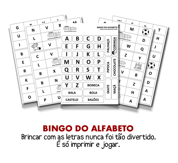 Bingo de Letras - Nosso Clubinho