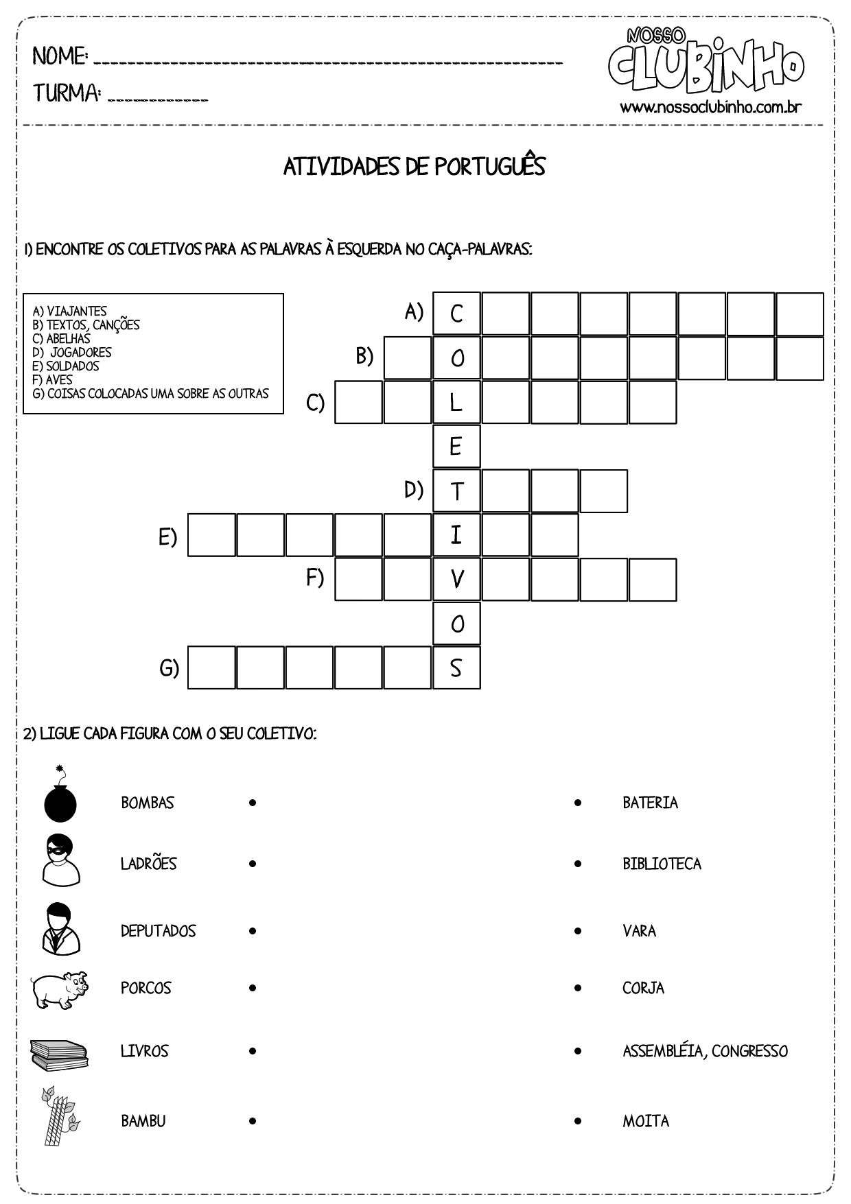 Jogos de português - Nosso Clubinho