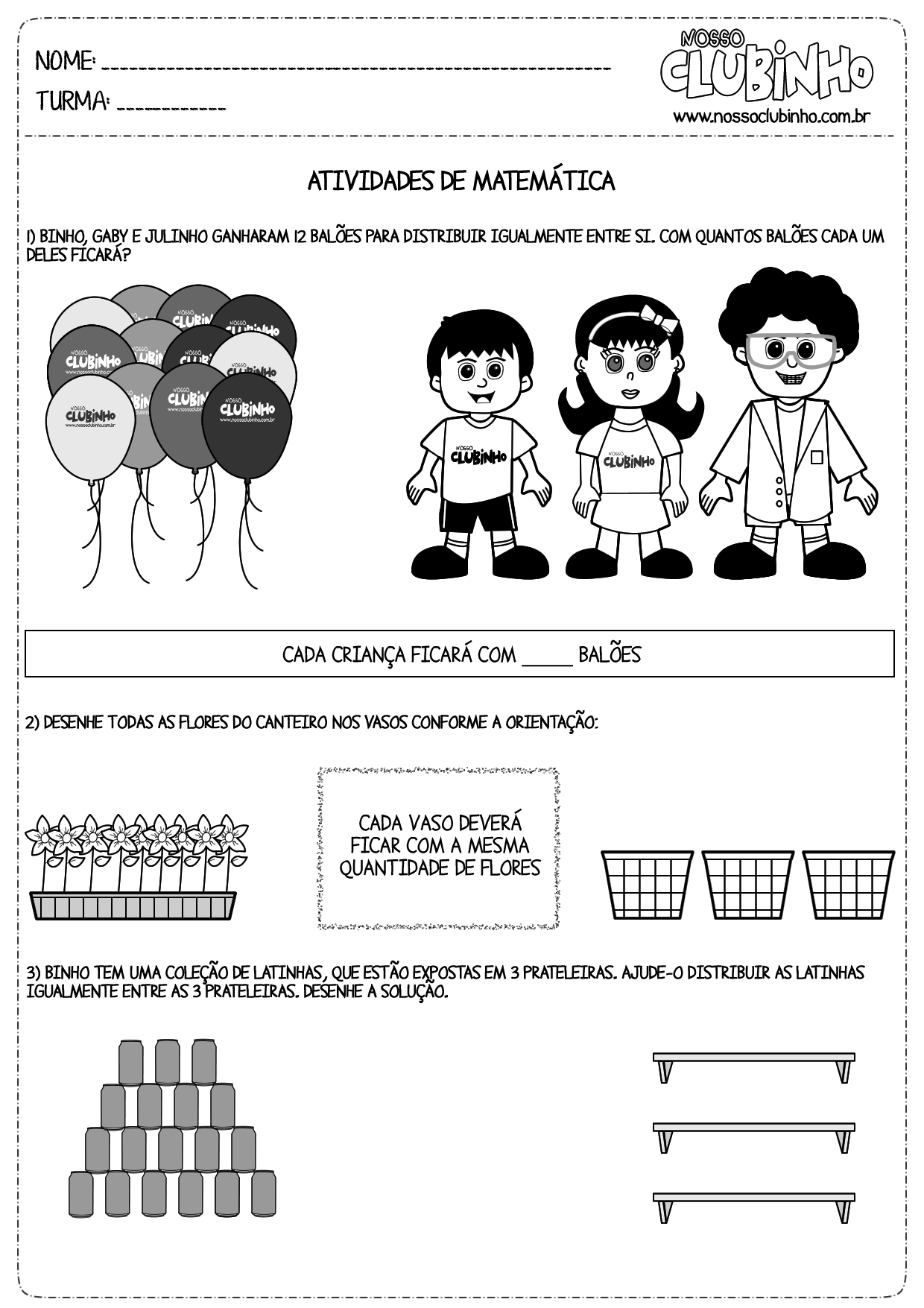 Terceiro Ano Questionários: Problemas de Multiplicação