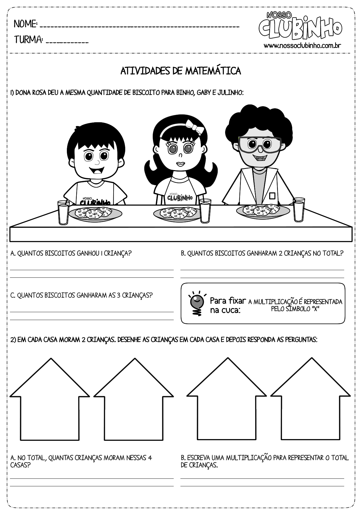 Atividades de Matemática: Terço - Nosso Clubinho