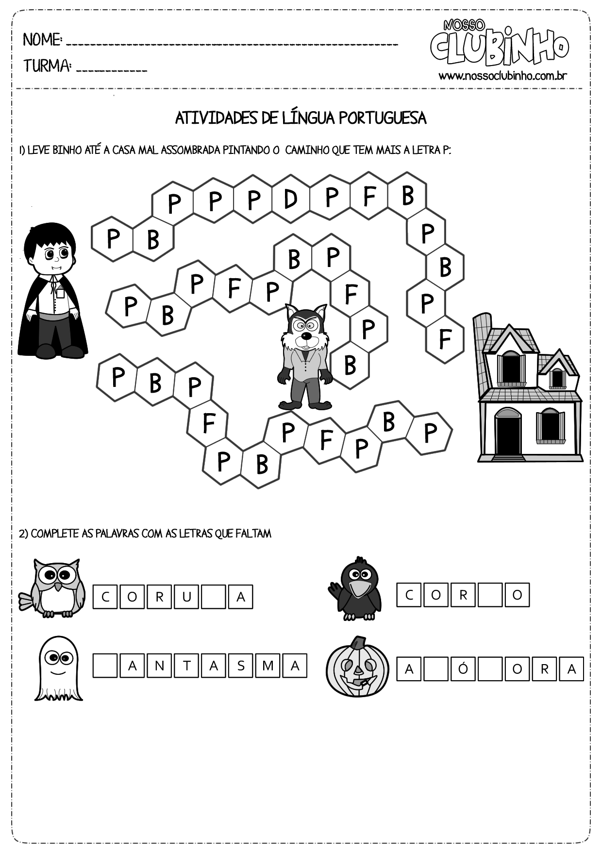 Atividades de matemática - Halloween (Dia das bruxas) - 2º ano - Nosso  Clubinho