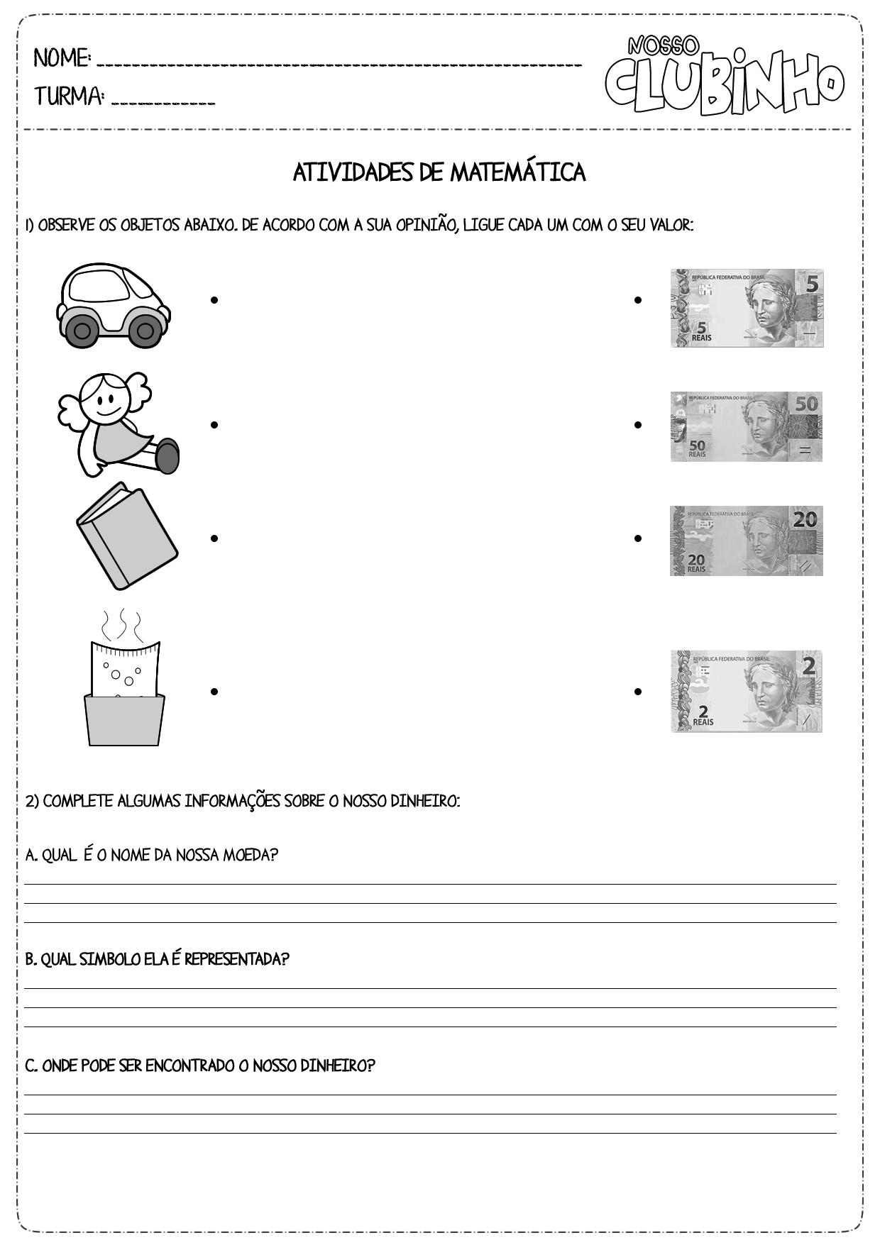 Jogos de Matemática - Nosso Clubinho