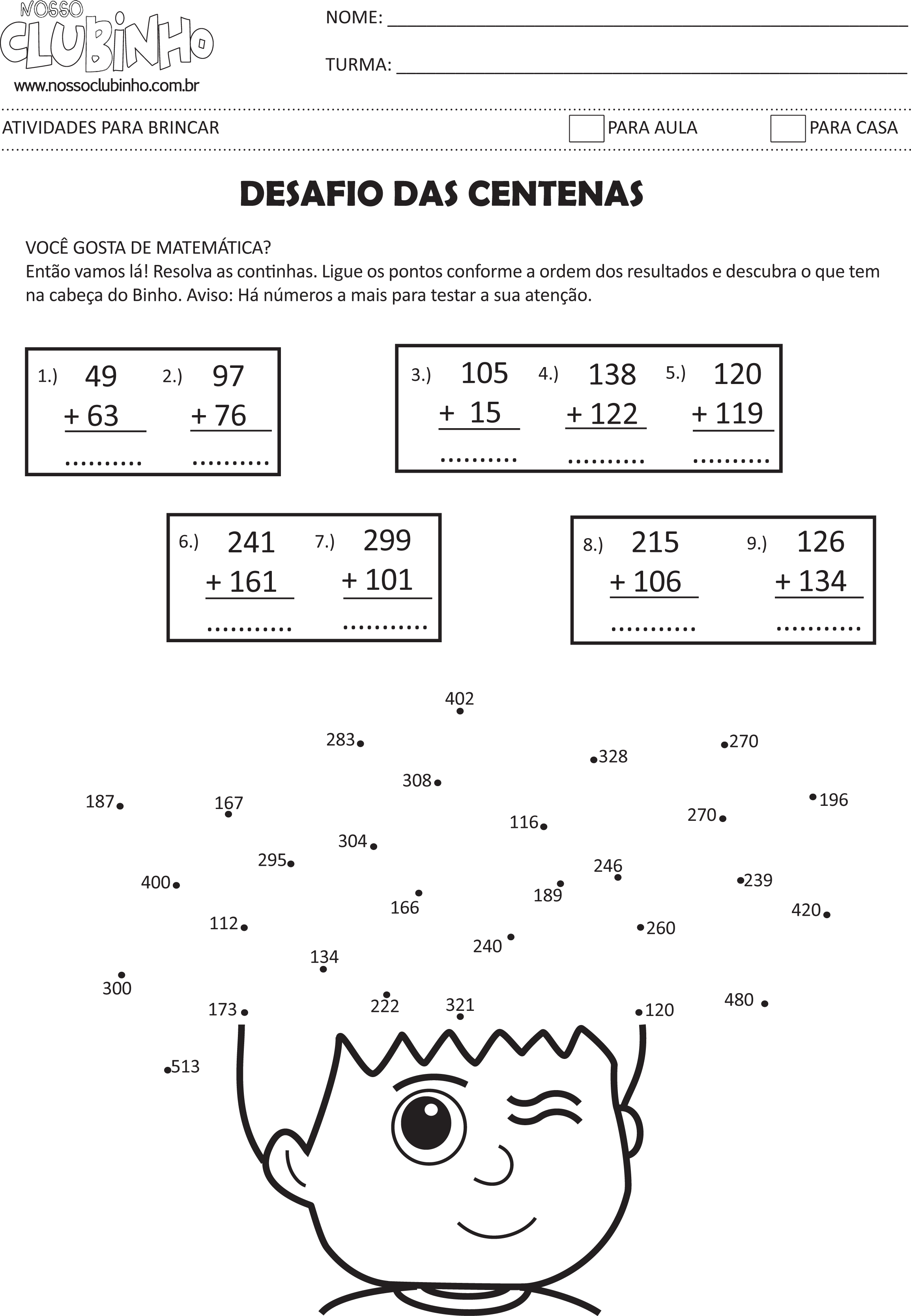 Atividade de Matemática: Centenas