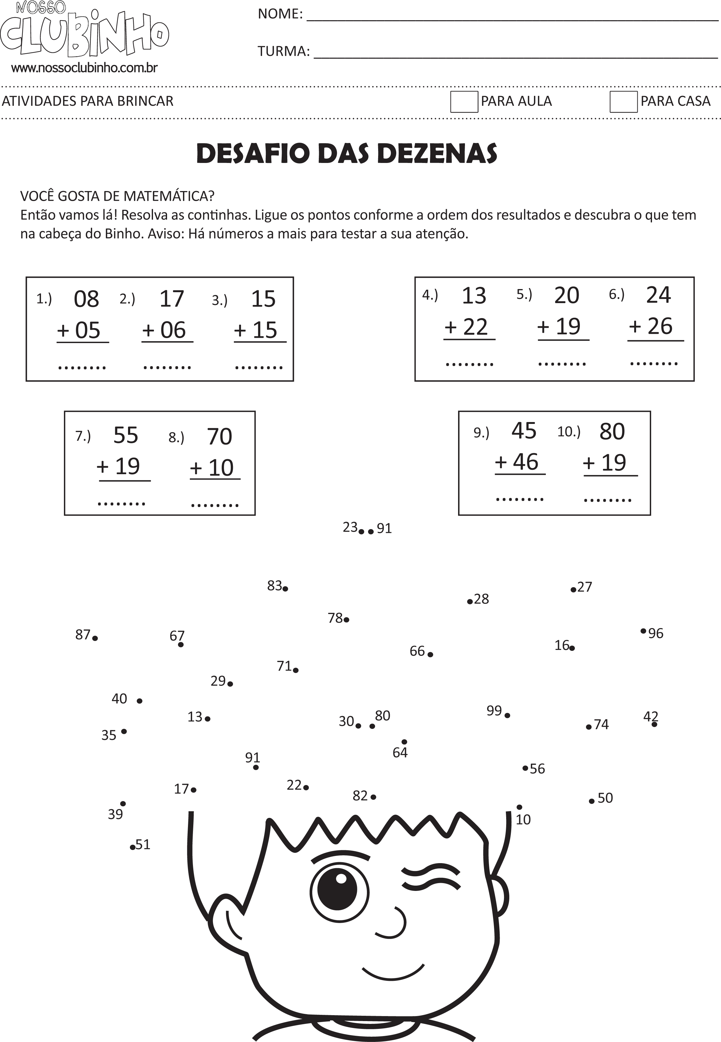 Atividade de Matemática: Dezenas